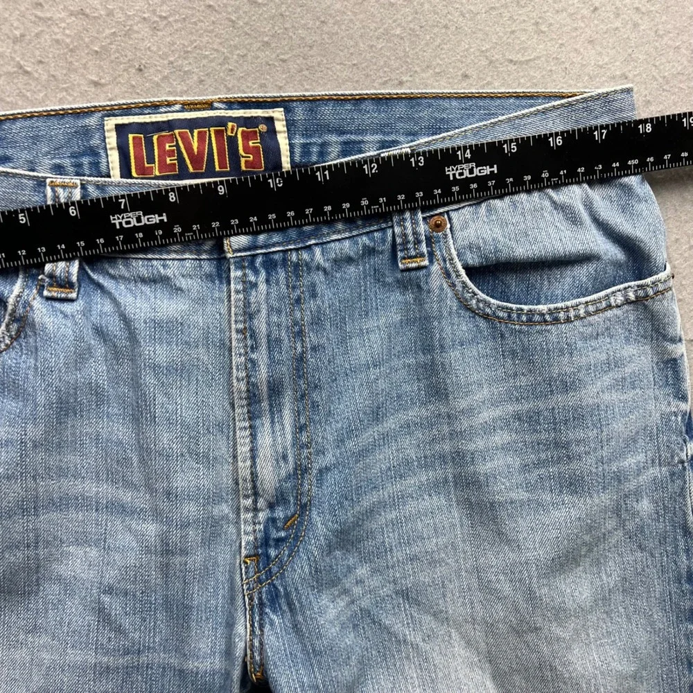 VTG Levis 527 Low Bootcut Jeans Mens 36x32 Light Wash Denim Blue Big Patch